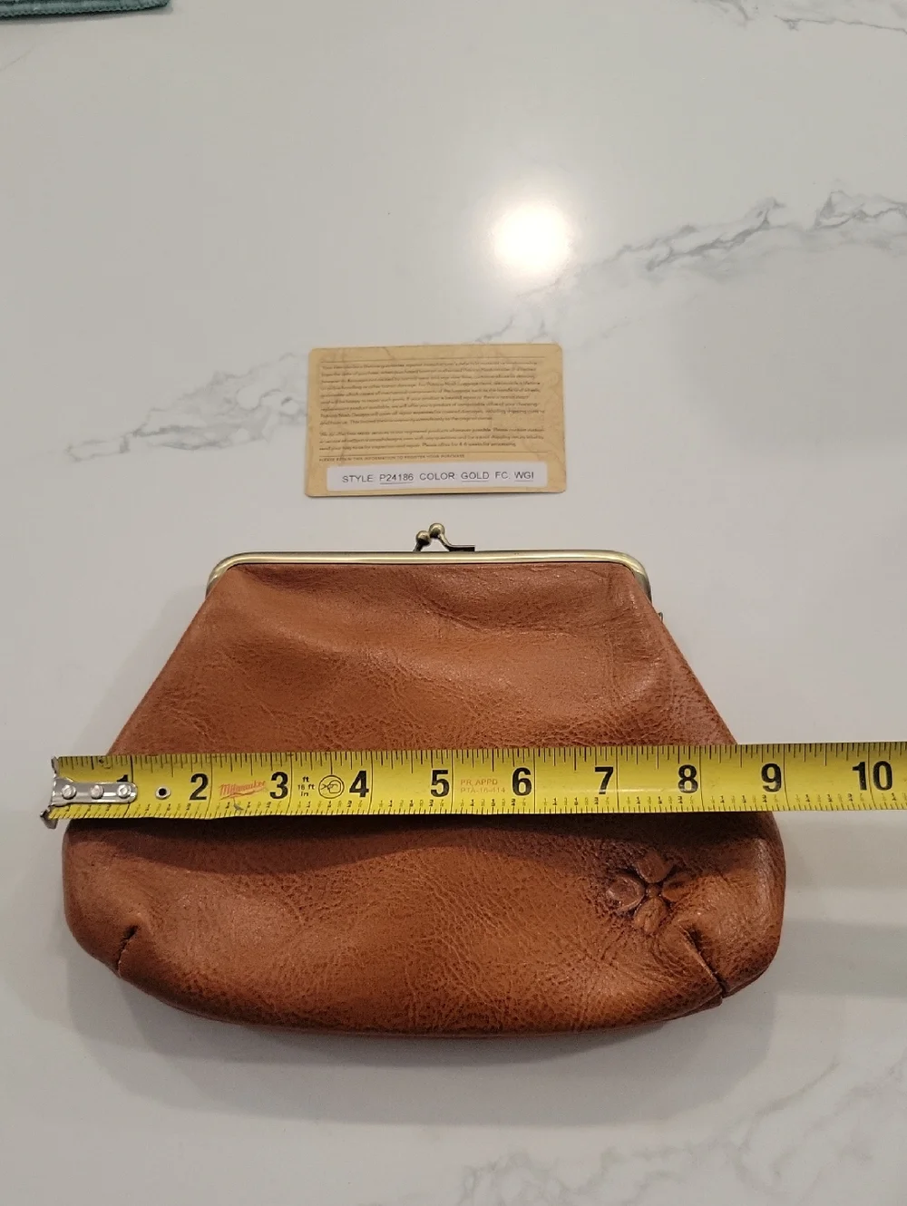 Patricia Nash Leather Tooled Floral Coin Purse - Tan
